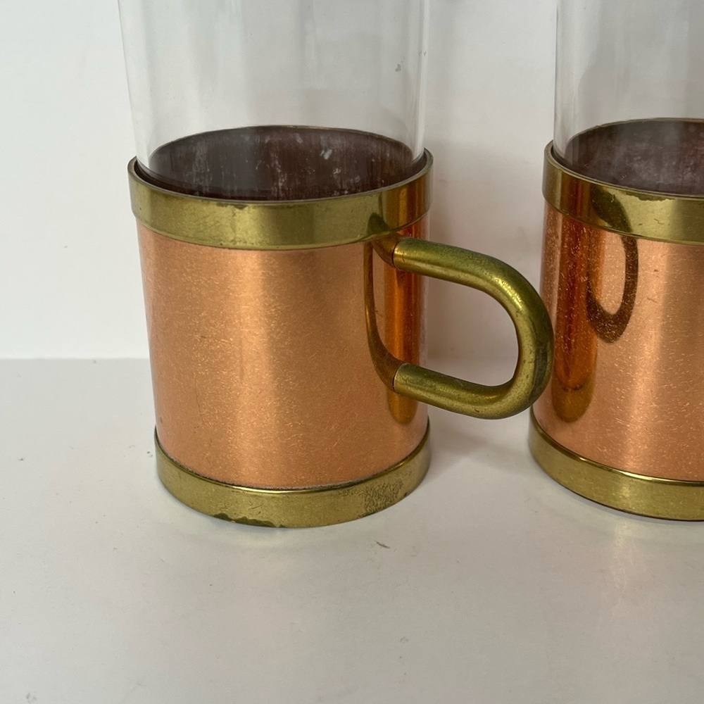 Mid-Century Modern Copper Irish Coffee Tea Glass - Set of 4 - Picture 8 of 16